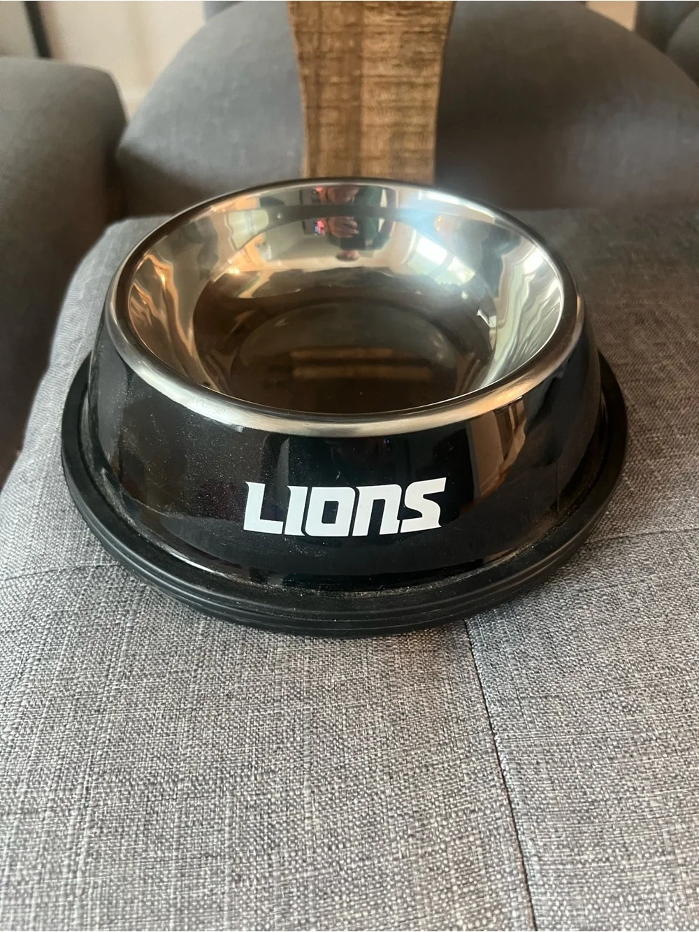 NFL Detroit Lions Stainless Steel Pet Bowl - Blue Logo
